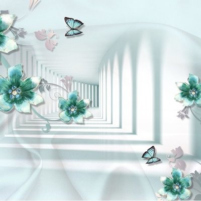 фотообои Туннель бирюзовых цветов