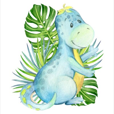 постеры Динозаврик акварель