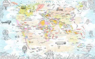 фотообои Детская политическая карта мира