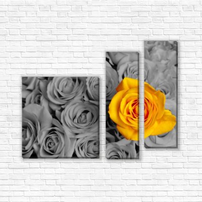 модульные картины Желтая роза