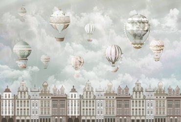 фотообои Воздушные шары над городом 1