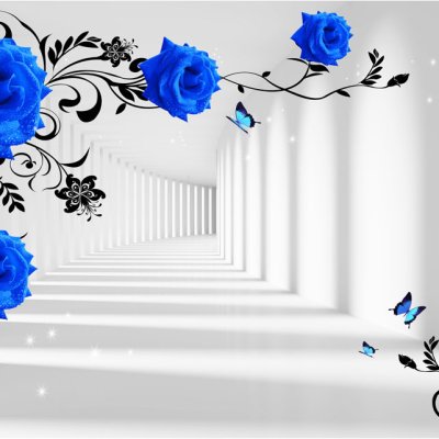 фотообои Туннель синих роз