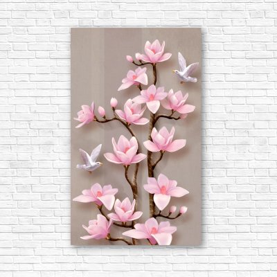 модульные картины Нежно-розовые цветы