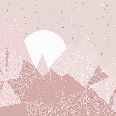 фотообои Розовые геометрические горы