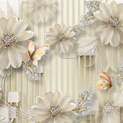 фотообои Ювелирные цветы 3Д