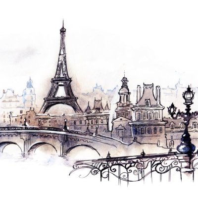 фотообои Нарисованный Париж