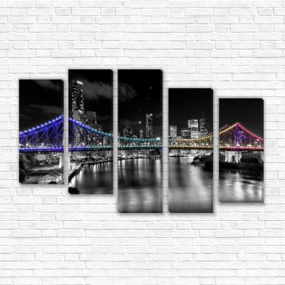 модульные картины Ночной яркий мост