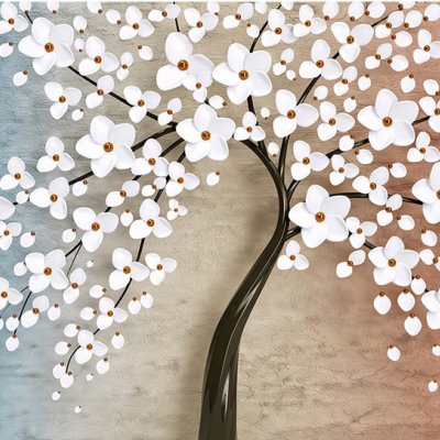 фотообои Весеннее дерево 3Д