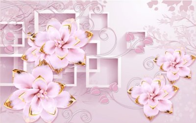 фотообои Сиреневые цветы 3Д