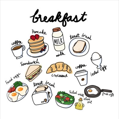 постеры Завтрак на бумаге