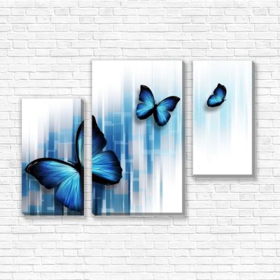 модульные картины Синие бабочки