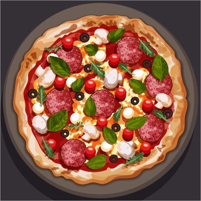 постеры Рисунок пиццы