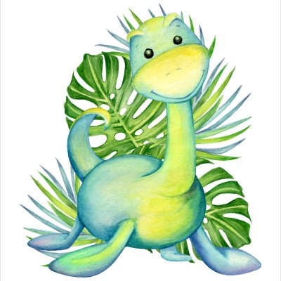 постеры Динозаврик акварель 2